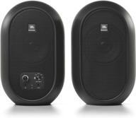 jbl professional 1 series 104-bt compact desktop bluetooth reference monitors: sleek black pair logo