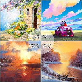 img 1 attached to 🎨 Shuttle Art Painting Canvas Panel Variety Pack - 36 Pieces (9 of Each Size: 5x7, 8x10, 9x12, and 11x14), Primed White 100% Cotton Art Canvas Board, Ideal for Acrylic and Oil Painting for Kids and Adults