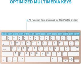 img 2 attached to OMOTON Ultra-Slim Bluetooth Keyboard: Compatible with iPad 10.2(8th/ 7th Gen.), iPad Air 4th Gen., iPad Pro 11/12.9, iPad Mini & more. Gold.
