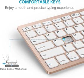 img 1 attached to OMOTON Ultra-Slim Bluetooth Keyboard: Compatible with iPad 10.2(8th/ 7th Gen.), iPad Air 4th Gen., iPad Pro 11/12.9, iPad Mini & more. Gold.