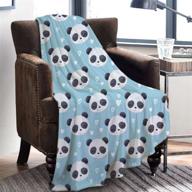 🐼 soft cozy panda blanket for kids: ideal gift for boys and girls, perfect for living room decor, couch, bed, sofa - 40"x 50" size logo