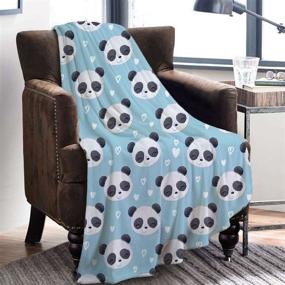 img 4 attached to 🐼 Soft Cozy Panda Blanket for Kids: Ideal Gift for Boys and Girls, Perfect for Living Room Decor, Couch, Bed, Sofa - 40"x 50" Size