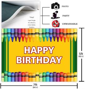 img 3 attached to 🎨 Vibrant 7x5ft Crayon Birthday Party Backdrop: Capture Colorful Memories with COMOPHOTO Photography Background for Art Party Decorations, Props & Supplies