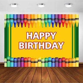 img 2 attached to 🎨 Vibrant 7x5ft Crayon Birthday Party Backdrop: Capture Colorful Memories with COMOPHOTO Photography Background for Art Party Decorations, Props & Supplies