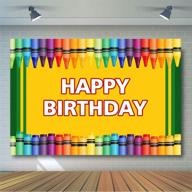 🎨 vibrant 7x5ft crayon birthday party backdrop: capture colorful memories with comophoto photography background for art party decorations, props & supplies logo