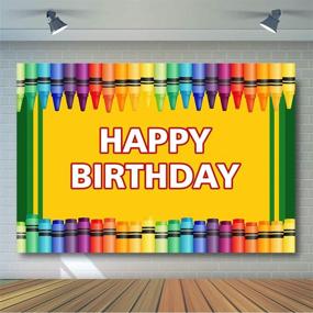 img 4 attached to 🎨 Vibrant 7x5ft Crayon Birthday Party Backdrop: Capture Colorful Memories with COMOPHOTO Photography Background for Art Party Decorations, Props & Supplies