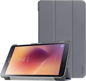 img 4 attached to 📱 ProCase Galaxy Tab A 8.0 2017 T380 T385 Case - Slim Light Smart Cover Stand Hard Shell Case - Grey