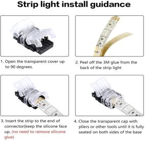 img 2 attached to 🔌 10 Pack 4 Pin LED Connector for Waterproof 10mm RGB 5050 5630 LED Strip Lights - Quick Wire Connection, No Need to Strip Wire - SUPERNIGHT