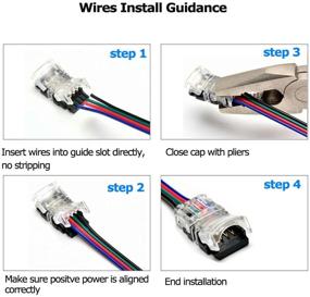 img 1 attached to 🔌 10 Pack 4 Pin LED Connector for Waterproof 10mm RGB 5050 5630 LED Strip Lights - Quick Wire Connection, No Need to Strip Wire - SUPERNIGHT