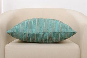 img 1 attached to 🛋️ Yeiotsy Decorative Pillow Covers Teal - Pack of 2, Modern Striped Throw Pillow Cases - Geometric Cushion Covers (18x18 Inches)