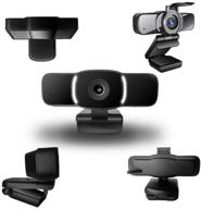 📷 high-definition computer camera with webcam cover, larmtek webcam with built-in microphone, ideal for pc laptop mac, wide-angle video calling and recording, perfect for zoom, youtube, skype, facetime, google meet, and teams. logo