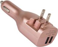 🔋 rose gold elepower 2 in 1 travel fast portable charger adapter for iphone 12 pro max/11/xs max/8 7 plus, galaxy s21 ultra s20 s10 plus, earbuds, power bank, tablet - car charger, wall charger logo