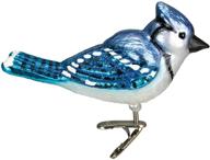🐦 vintage-inspired christmas tree ornaments: bird watcher collection glass blown ornaments for xmas decor, vibrant blue jay logo
