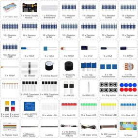 img 2 attached to 🔧 Enhanced Keywishbot Starter Kit for Arduino UNO R3, Mega2560 Mega328 Nano – Includes Basic Electronics Components, Power Supply Module, Breadboard, Jumper Wires, LED, Resistors, Capacitor, and 830 tie-Points Breadboard