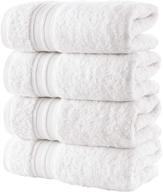 🛀 hammam linen white hand towels 4-pack – 16 x 30 turkish cotton premium quality soft and absorbent small towels for bathroom – ideal for maximum comfort and durability logo