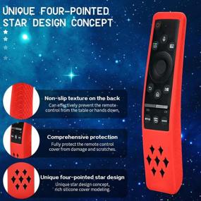 img 3 attached to Red Silicone Protective Case for Samsung Smart TV BN59 Series Remote Controller – Shockproof Anti-Slip Cover for Samsung QLED 8K 4K TV Remote BN59-01312A