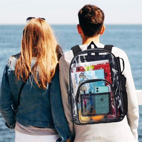 img 3 attached to 🎒 Transparent College Backpacks for Kids' Backpacks - Enhance Visibility and Security with Clear Backpacks