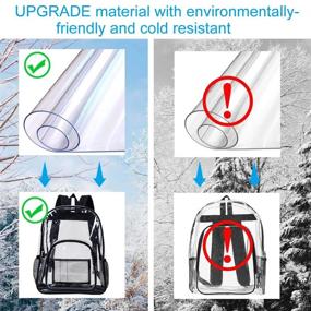 img 1 attached to 🎒 Прозрачные рюкзаки для колледжа для детей - Повышение видимости и безопасности с помощью прозрачных рюкзаков