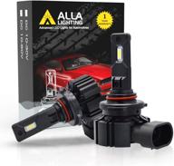 💡 most powerful hb3 9005 led bulbs: alla lighting 6000 lumens - xtreme super bright 6000k xenon white - dipped beams bulbs/drl replacement - p20d base logo