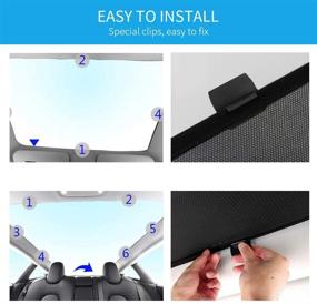 img 1 attached to 🌞 Enhance Your Tesla Model 3 with 2018-2020 Compatible 2-Set Glass Roof and Rear Window Sunshades!