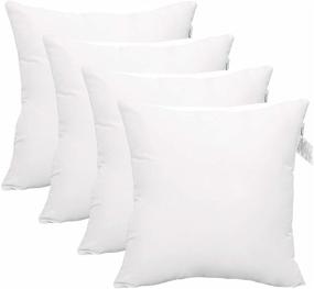 img 4 attached to ACCENTHOME Premium 4 pc Pack: Hypoallergenic Square Form Pillow Sham Stuffer 18x18 Inches - Ultimate Comfort for Your Home Décor!