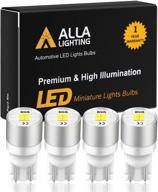 alla lighting newest 194 led bulbs: ultra bright t10 168 w5w 2825 175 158 canbus replacement for car license plate & interior lights, 6000k xenon white logo