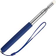 🔍 blue telescopic pointer stick with hand lanyard - ideal teacher pointer for classroom presentations, whiteboard pointers, and extendable retractable features logo