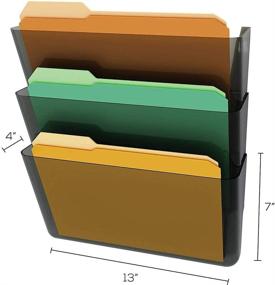 img 1 attached to 📂 Deflecto Office DocuPocket DEF73602RT, Stackable Wall File Organizer, Letter Size, Smoke, Set of 3, 13"W x 7"H x 4"D