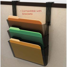 img 2 attached to 📂 Deflecto Office DocuPocket DEF73602RT, Stackable Wall File Organizer, Letter Size, Smoke, Set of 3, 13"W x 7"H x 4"D