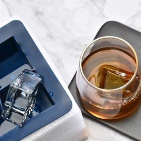 img 3 attached to 🧊 Clear Silicone Ice Cube Tray - Crystal Clear 2 Inch Ice Cube Maker, 10 Large Ice Cubes Mold for Whiskey and Cocktails