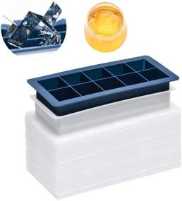 img 4 attached to 🧊 Clear Silicone Ice Cube Tray - Crystal Clear 2 Inch Ice Cube Maker, 10 Large Ice Cubes Mold for Whiskey and Cocktails