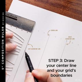 img 1 attached to 📏 Rue High 5-inch Composition Ruler: Clear Acrylic Stencil Layout Composer for Drawing and Shape Combination