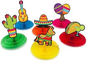 img 3 attached to 🌮 Cinco De Mayo Fiesta Taco Bar Decor: 6 Colorful Honeycomb Table Centerpieces for Mexican Theme Baby Showers, Graduations, Birthdays & Anniversaries