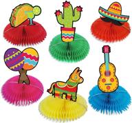 🌮 cinco de mayo fiesta taco bar decor: 6 colorful honeycomb table centerpieces for mexican theme baby showers, graduations, birthdays & anniversaries logo