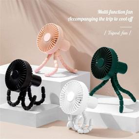 img 3 attached to 🌬️ Versatile White Battery Operated Stroller Fan: Clip-On, Flexible Tripod, 3 Speeds, Rotatable - Ideal for Car Seats, Cribs, Bikes, Treadmills!