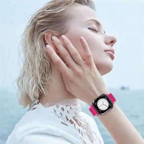 img 1 attached to 2 упаковки эластичных нейлоновых ремешков JuQBanke для Fitbit Versa - премиум-плотные спортивные петли для женщин и мужчин.