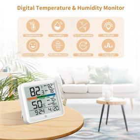 img 3 attached to 🌡️ NOKLEAD Indoor Digital Thermometer Hygrometer with Backlight, Large 3.7″ LCD Screen, Time and Date Display, 24H Max Min Records, and 9 Humidity Levels – Accurate Temperature Gauge and Humidity Monitor for Home Room