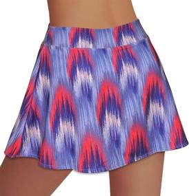 img 1 attached to Women's Golf Skirt Tennis Skort Rainbow Tree Pleated with Inner Side Pockets - Ideal for Indoor Exercise, Runs Larger