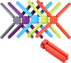 img 4 attached to 🌈 Colorful Foldable Silicone Trivets by KSENDALO