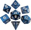 blue 16mm polyhedral dice set full logo