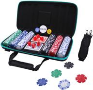 🎰 deluxe demteric poker chip set - 200pcs / 300pcs / 500pcs with upgraded soft shell case, 11.5g casino chips game set for texas holdem blackjack gambling логотип