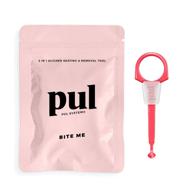 🦷 pul 2-in-1 clear aligner chewies and removal tool combo: ideal for invisalign braces and trays (1 pack, pink) logo