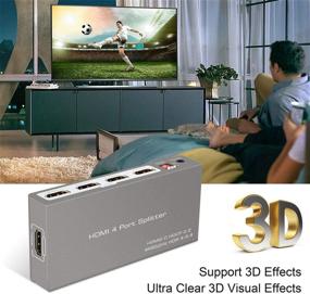 img 1 attached to 🔌 HDMI 2.0b сплиттер 1x4 - NEWCARE 4K@60Гц HDMI сплиттер 1 вход на 2 3 4 выходов, поддерживает HDR, 3D, HDMI 2.0, HDCP 2.2 для Apple TV, Roku, Fire TV Stick, HDTV, PS4, Xbox One, Chromecast и другое.