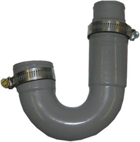 img 1 attached to 🌀 LASCO 25-6860 Flexible Rubber P-Trap with Worm Drive Clamps, 1 1/2" x 1 1/2"/1 1/4" for OD Tubes