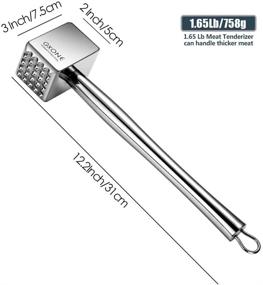 img 3 attached to 🥩 Heavy-Duty Meat Tenderizer: 304 Stainless Steel Mallet for Perfectly Tender Meat (1.65lb)