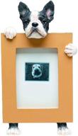 🐾 boston terrier photo frame: holds 2.5 by 3.5 inch picture, hand painted realistic looking dog design, 6 inches tall with beautifully crafted frame - unique and special gift for boston terrier owners логотип