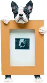 img 1 attached to 🐾 Boston Terrier Photo Frame: Holds 2.5 by 3.5 Inch Picture, Hand Painted Realistic Looking Dog Design, 6 Inches Tall with Beautifully Crafted Frame - Unique and Special Gift for Boston Terrier Owners