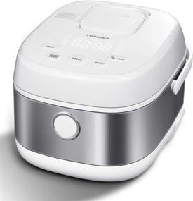 img 4 attached to Toshiba Low Carb Digital Programmable Multi-functional Rice Cooker, Slow Cooker, Steamer & Warmer, 5.5 Cups Uncooked with Fuzzy Logic, One-Touch Cooking, 24 Hour Delay Timer, Auto Keep Warm Feature - White