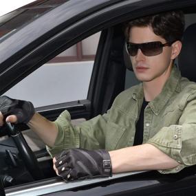 img 3 attached to 🧤 Fioretto Men's Fingerless Goatskin Driving Leather Gloves: Ultimate Accessory for Style and Function