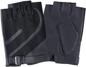 img 2 attached to 🧤 Fioretto Men's Fingerless Goatskin Driving Leather Gloves: Ultimate Accessory for Style and Function
